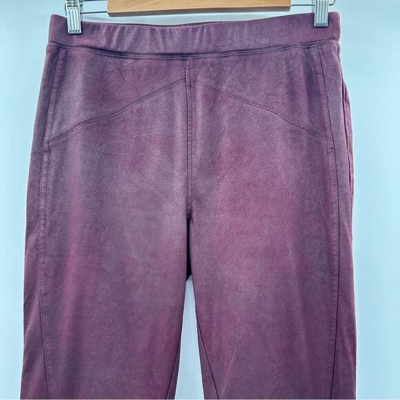 Free People Midnight Burgundy Faux Suede High Rise Ankle Leggings Size‎ S - Picture 3 of 13